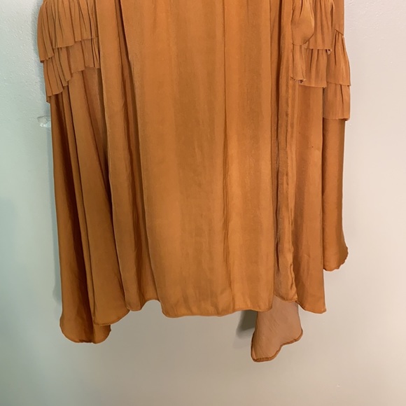 Women’s Current Air Anthropologie Romantic Orange Ruffle Dress Size Large - Picture 7 of 14